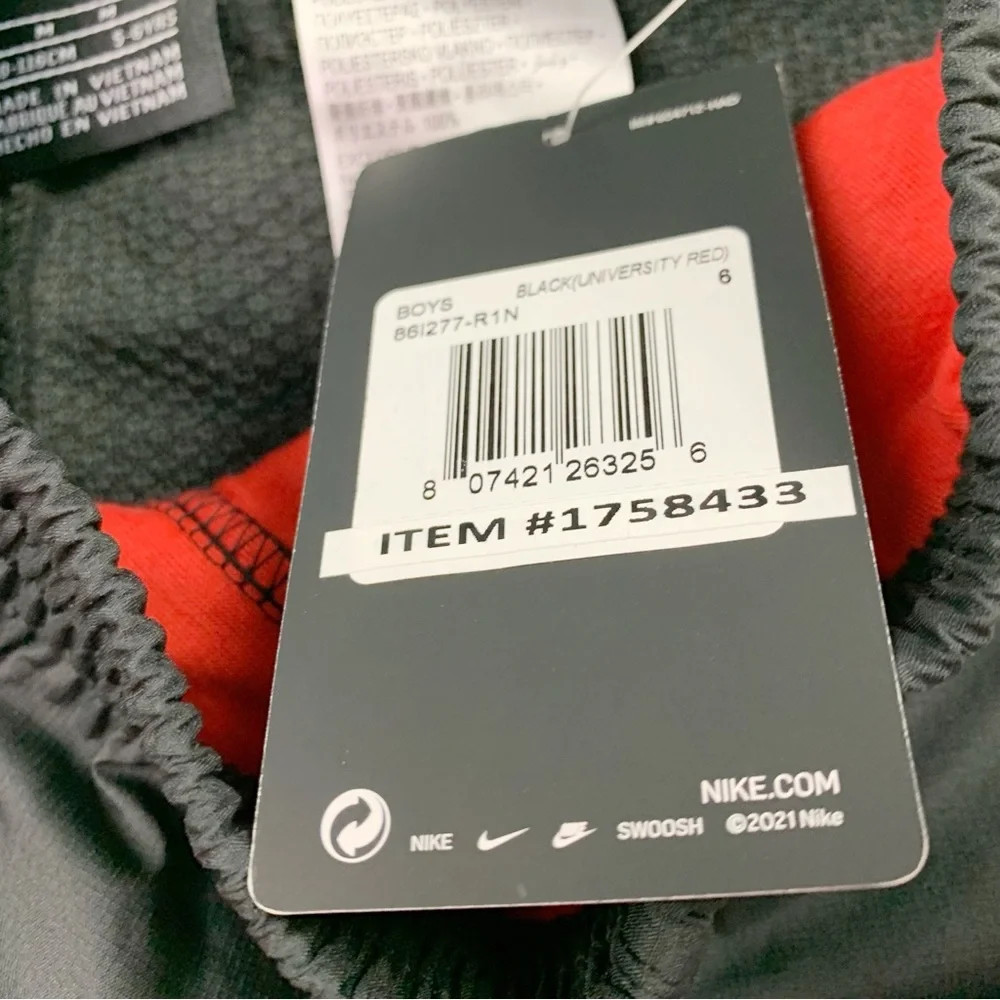 Nike Kids Black and Red‎ sherpa Track Pants joggers pants